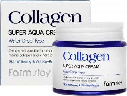 Krem hidratues për fytyrë FarmStay Collagen Super Aqua Cream Water Drop për femra 80ml