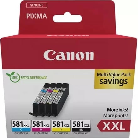 Toner Canon CLI-581XXL multipack, 4 ngjyra, për PIXMA, 11.7 ml secila