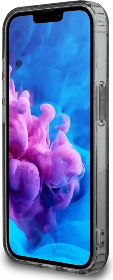 Mbështjellës Guess IML Metal Glitter Flowers Triangle MagSafe për iPhone 16e, zi Mbështjellës Guess IML Metal Glitter Flowers Triangle MagSafe për iPhone 16e, zi