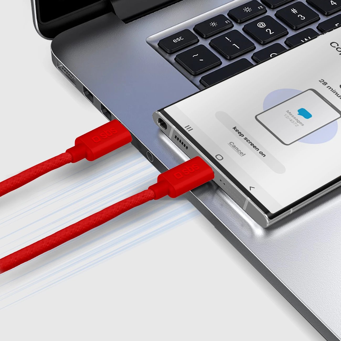 Kabllo USB-C në USB-C SBS TECABLETISSUETCCR, 1.5m, 60W, e kuqe Kabllo USB-C në USB-C SBS TECABLETISSUETCCR, 1.5m, 60W, e kuqe