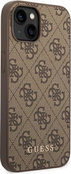 Mbështjellës Guess 4G Saffiano për iPhone 14, 6.1", kafe, hardcase Mbështjellës Guess 4G Saffiano për iPhone 14, 6.1", kafe, hardcase