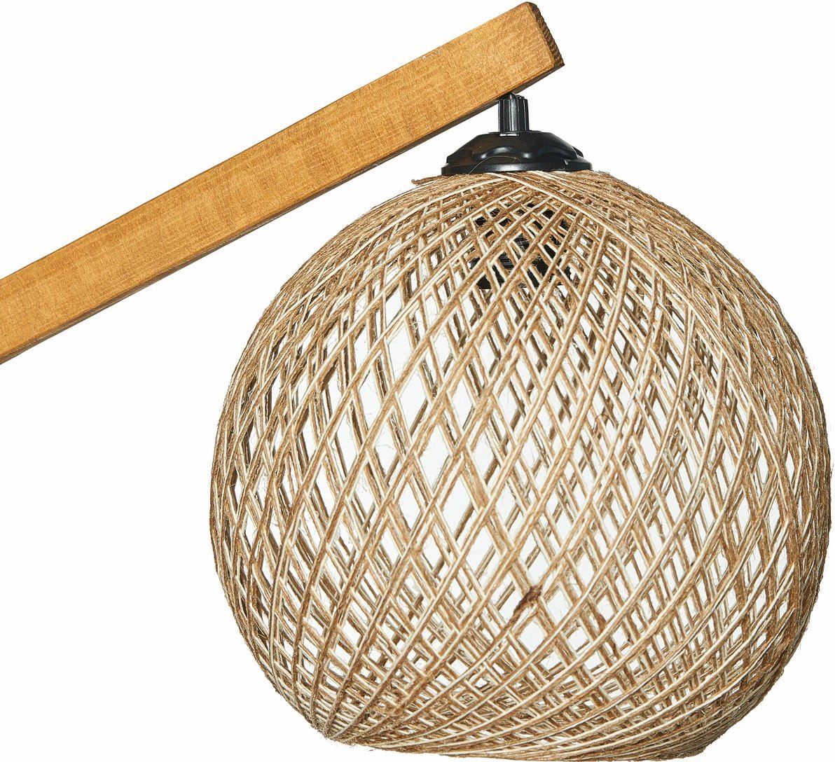 Llambë tavoline Opviq, Beehive JK, dru pishe, jute, ecru dhe kafe