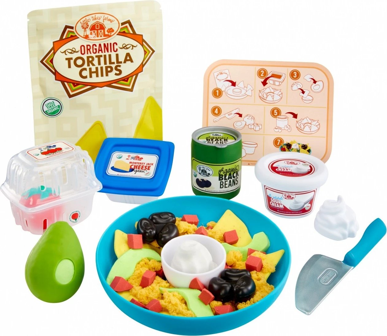 Set lodrash gatimi nachos, Little Tikes Creative Chefs 643880-EUC, 22 pjesë, mosha 3+, plastikë, shumëngjyrëshe