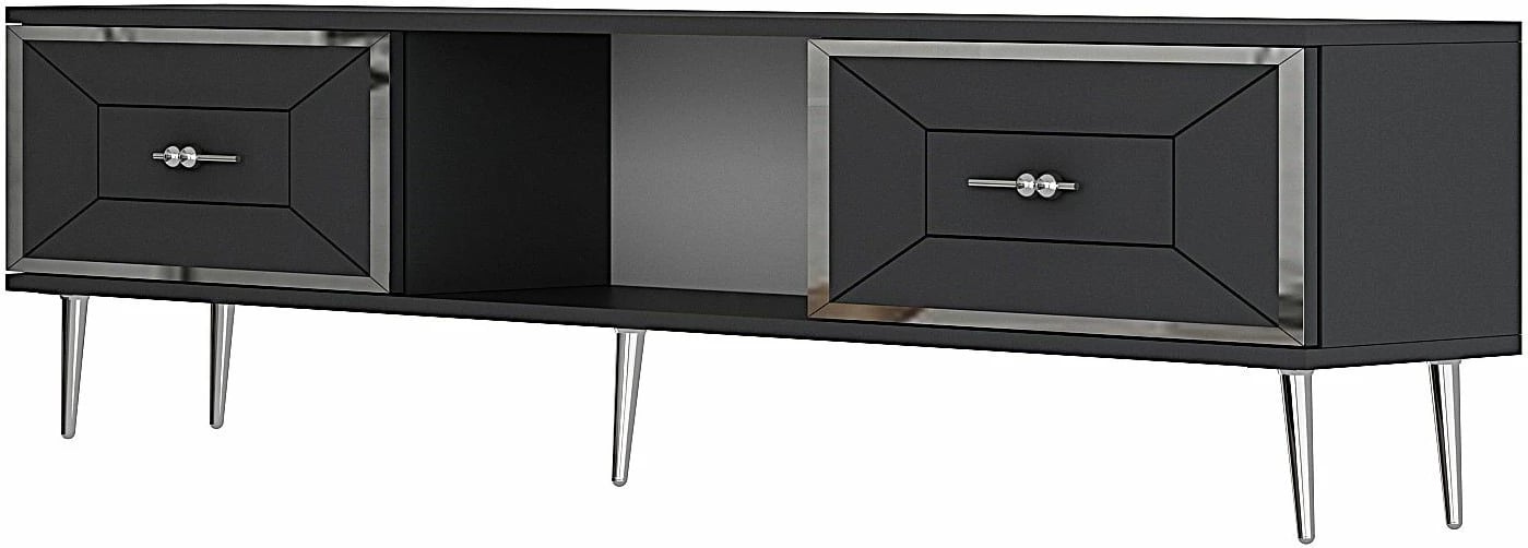 Komodë TV Skye Decor, ngjyrë antracit dhe argjendi, Arno