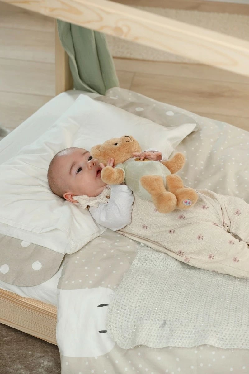 Ari pelushi, Baby Born, Teddy 839225-116725, 26 cm, i butë për foshnje 0+, i larshëm 30°C, bezhë