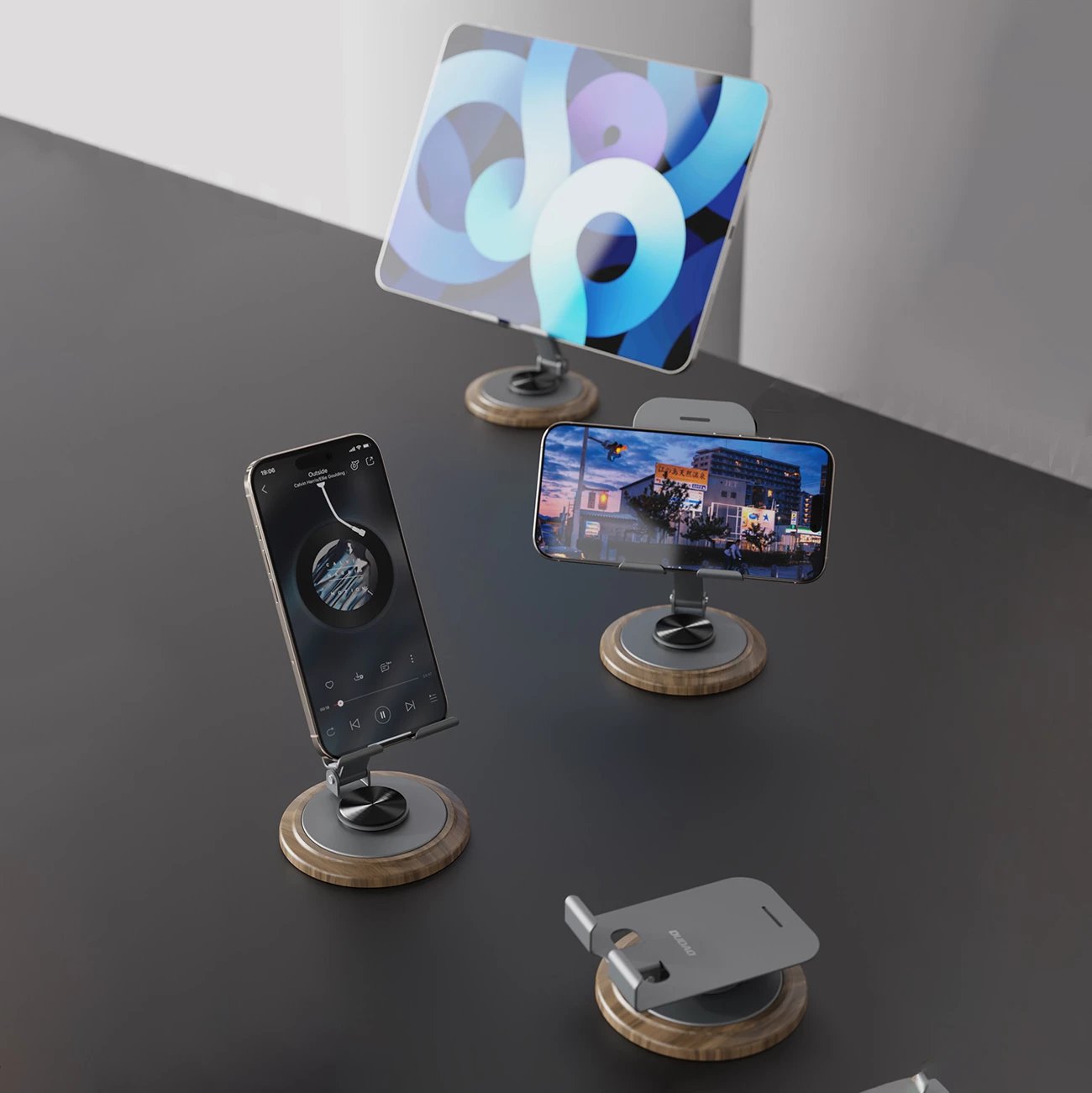 Mbajtës telefoni Dudao F17M, metal, 360°, Gri