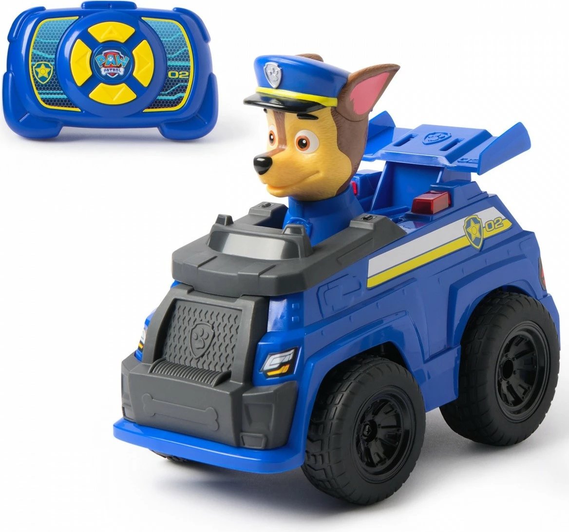 mjet RC me telekomandë, Spin Master Paw Patrol Chase Action Cruiser 6073298, 25 cm, 2.4 GHz, drita LED, blu
