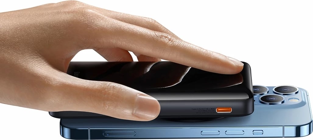 Powerbank Baseus Magnetic Bracket PPCX000203, 10000mAh, MagSafe, 20W, me kabllo USB-C 0.5m, Kaltër e errët
