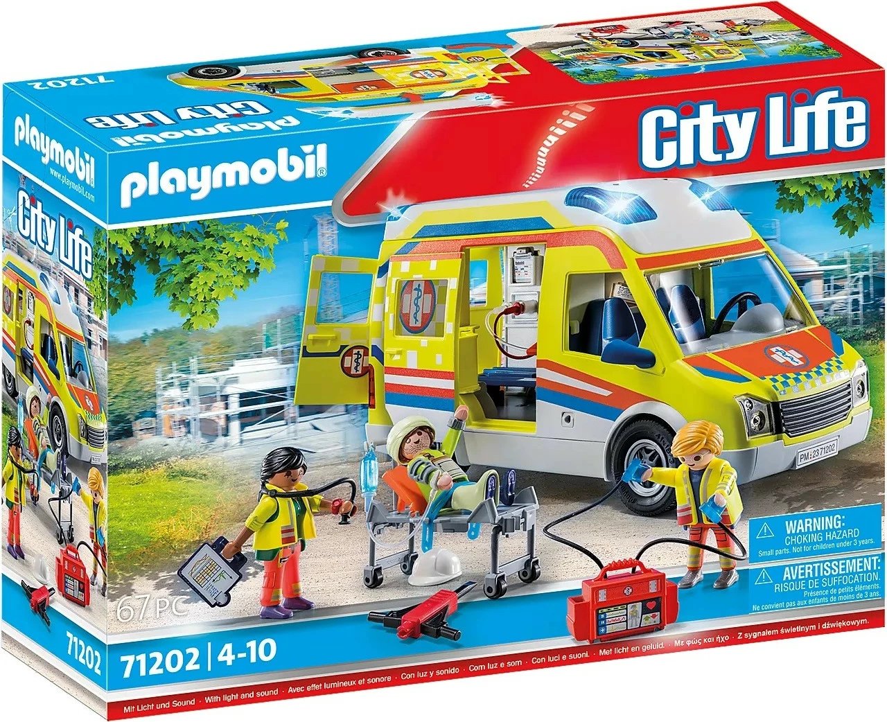 Set lodrash Playmobil City Life Ambulanca 71202 me drita dhe zë, 67 pjesë