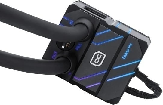 Sistem ftohje me ujë all-in-one për procesor, Alphacool 13074, 3 ventilatorë 12 cm, i zi