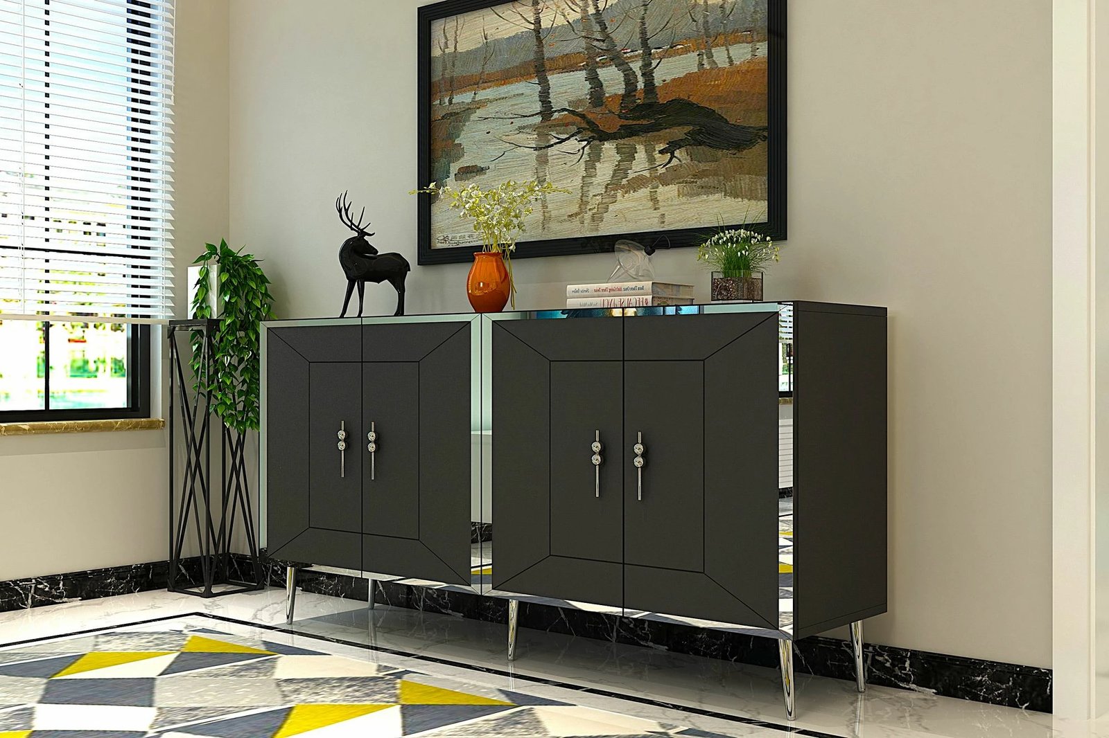 Konsol Skye Decor, Arno KB150, antracit, argjend