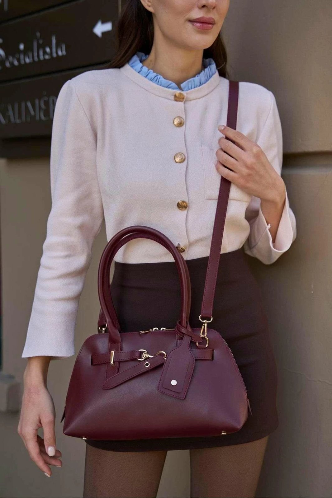 Çantë dore Zoozie, MK1020225SV10-002, ngjyrë e kuqe e thellë