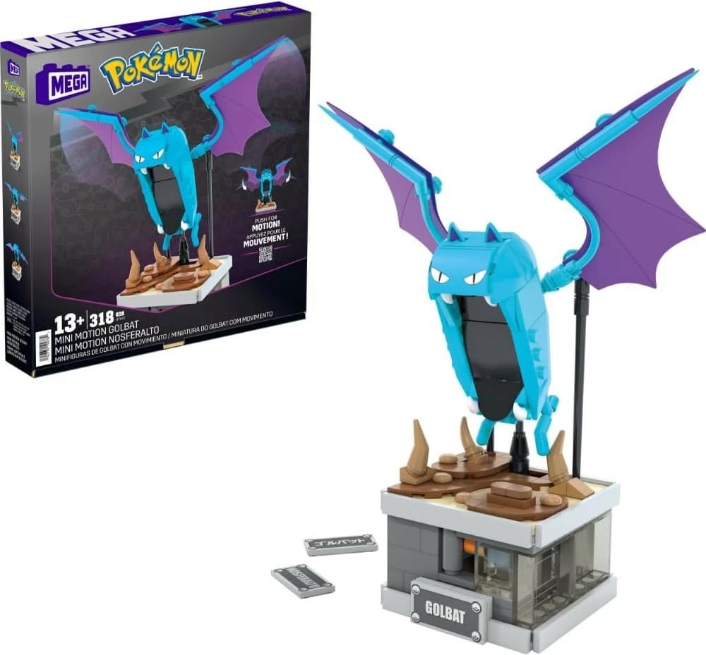 Set ndërtimi Mega Bloks Pokémon Golbat, 318 pjesë, Plastik