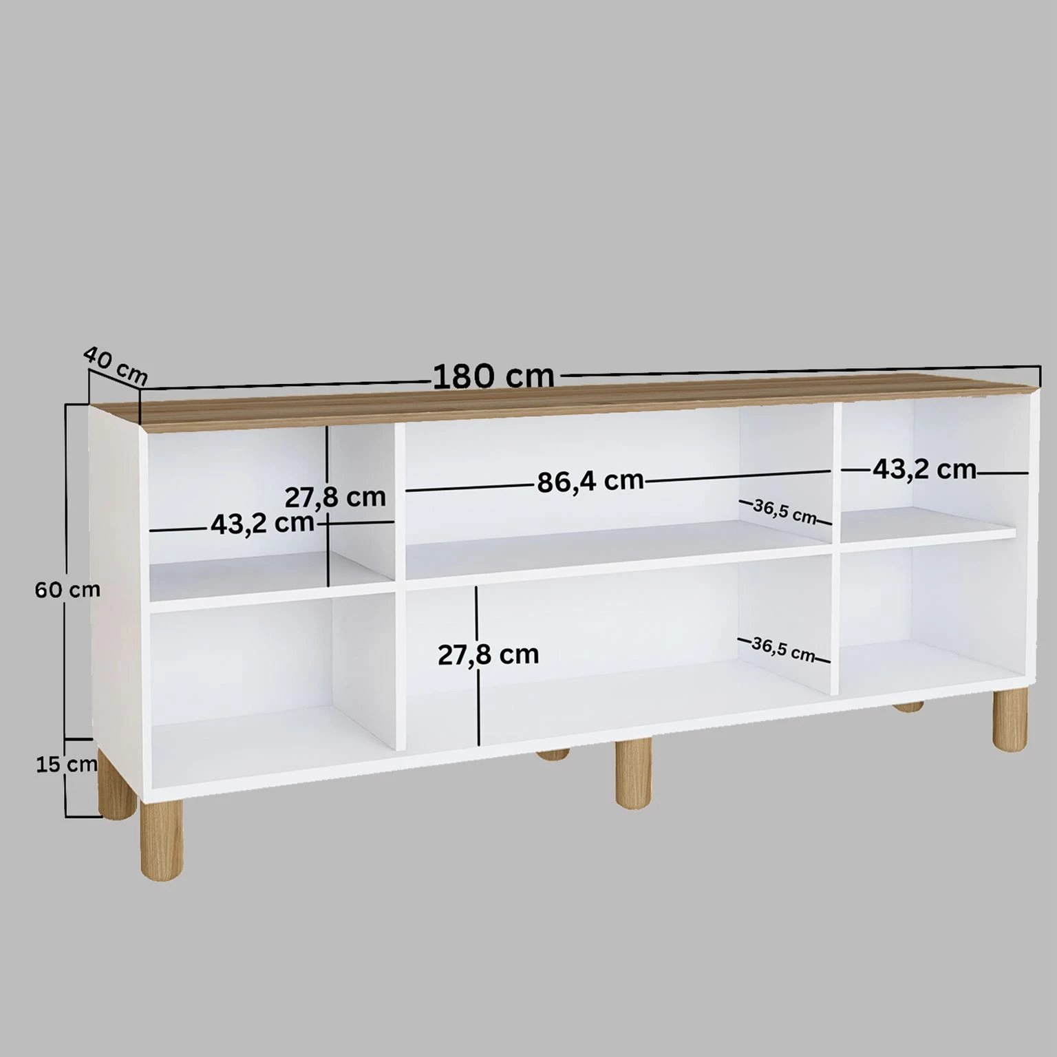 Konsolë Skye Decor, bohemiane, ngjyrë arre e çelët, 1600-71