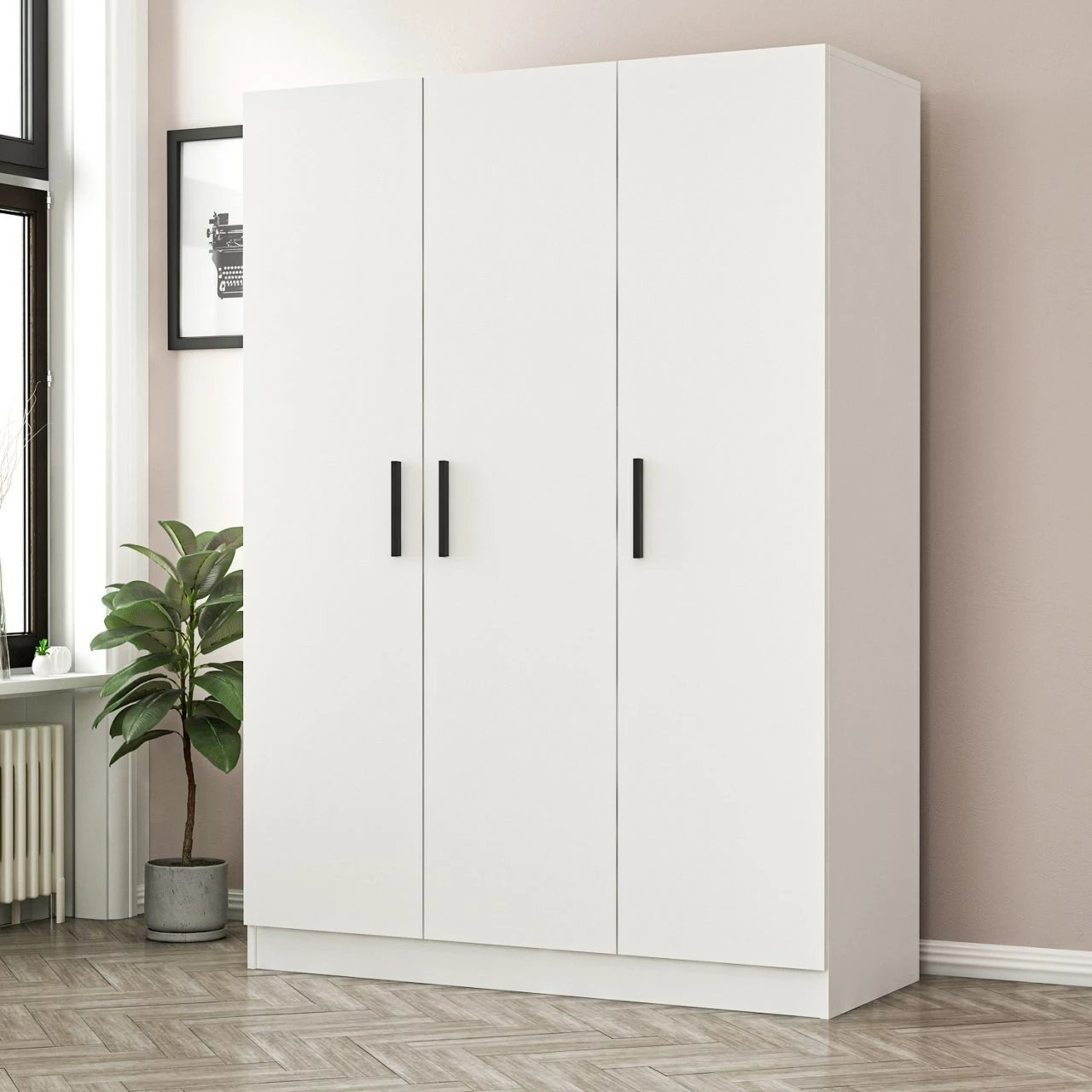 Dollap për dhomë gjumi, ngjyrë e bardhë, Skye Decor, 2249