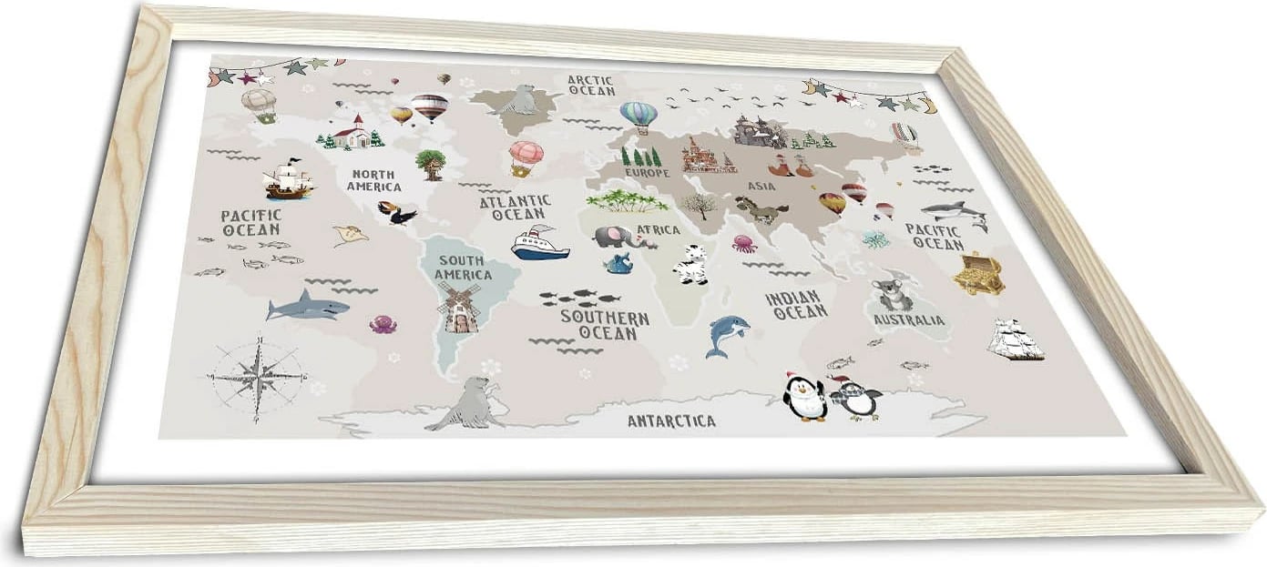 Pikturë dekorative me kornizë MDF, shumëngjyrëshe, Wallity, 38x53cm