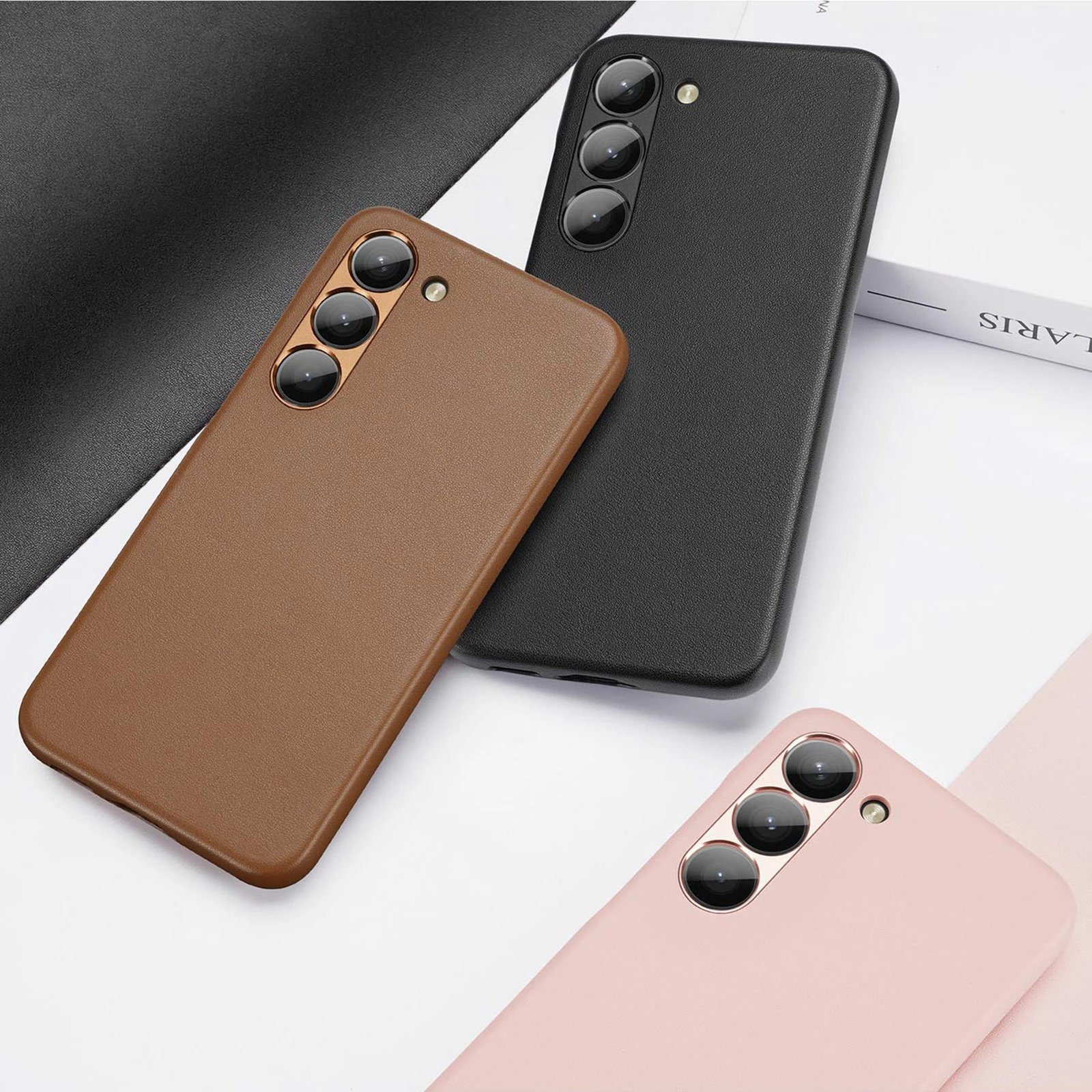 Mbështjellës Dux Ducis Grit për Samsung Galaxy S23+, lëkurë ekologjike, Kafe