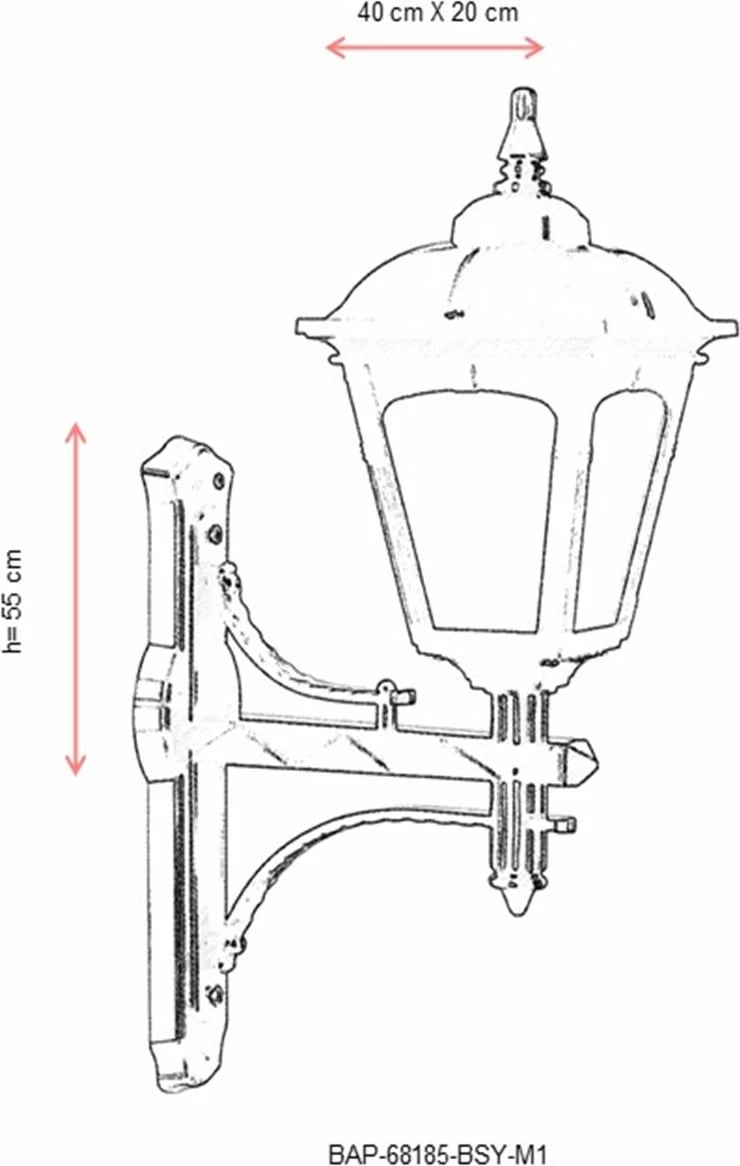Llambë muri për jashtë Opviq, e zezë, BAP-68185-BSY-M1