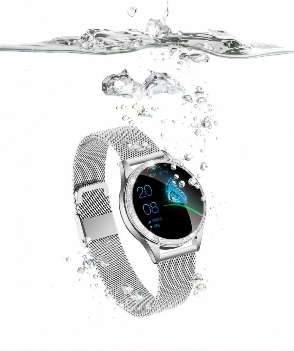 Smartwatch ORO-MED Smart Crystal Silver, 1.05", Bluetooth, Argjend