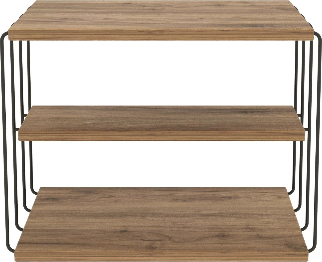 Tavolinë anësore dy-katëshe, ngjyrë Atlantic Pine dhe e zezë, Lifon Hanah Home