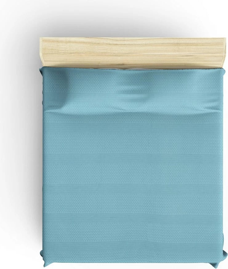 Çarçaf dopio, pambuk, ngjyrë petrol, me thekë dore, 220x240cm