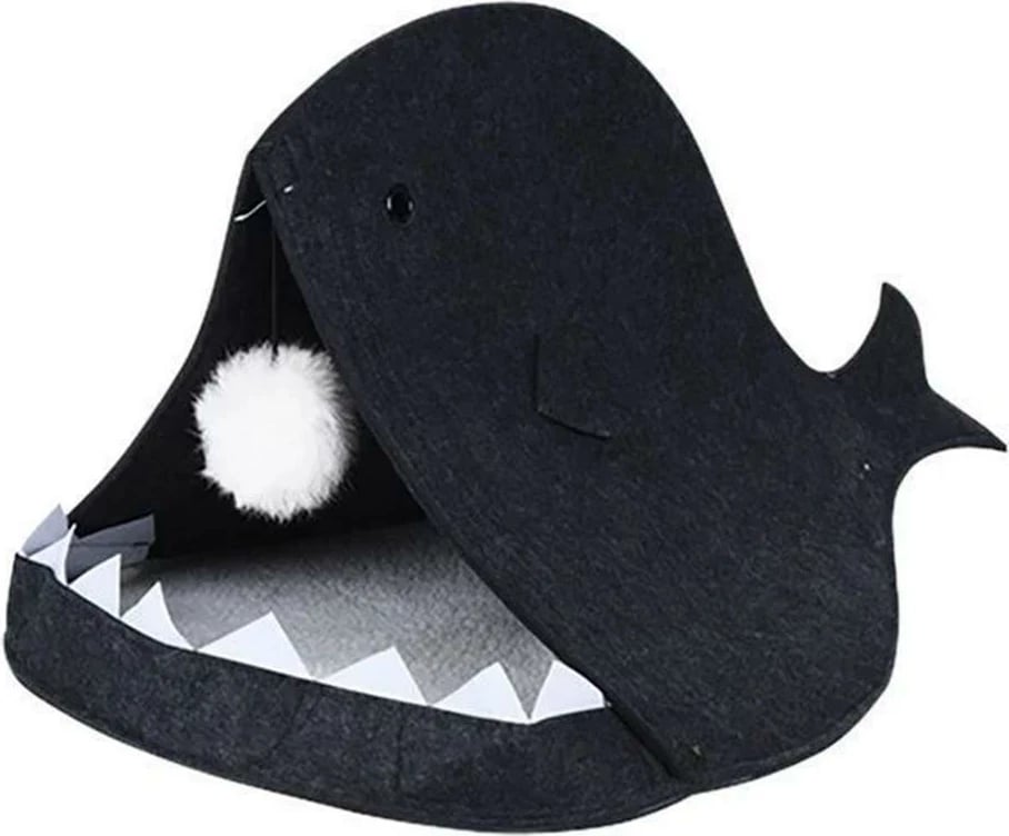 Shtëpi e palosshme për mace KOOPMAN, Fish Shape, 38x60x40cm, e zezë