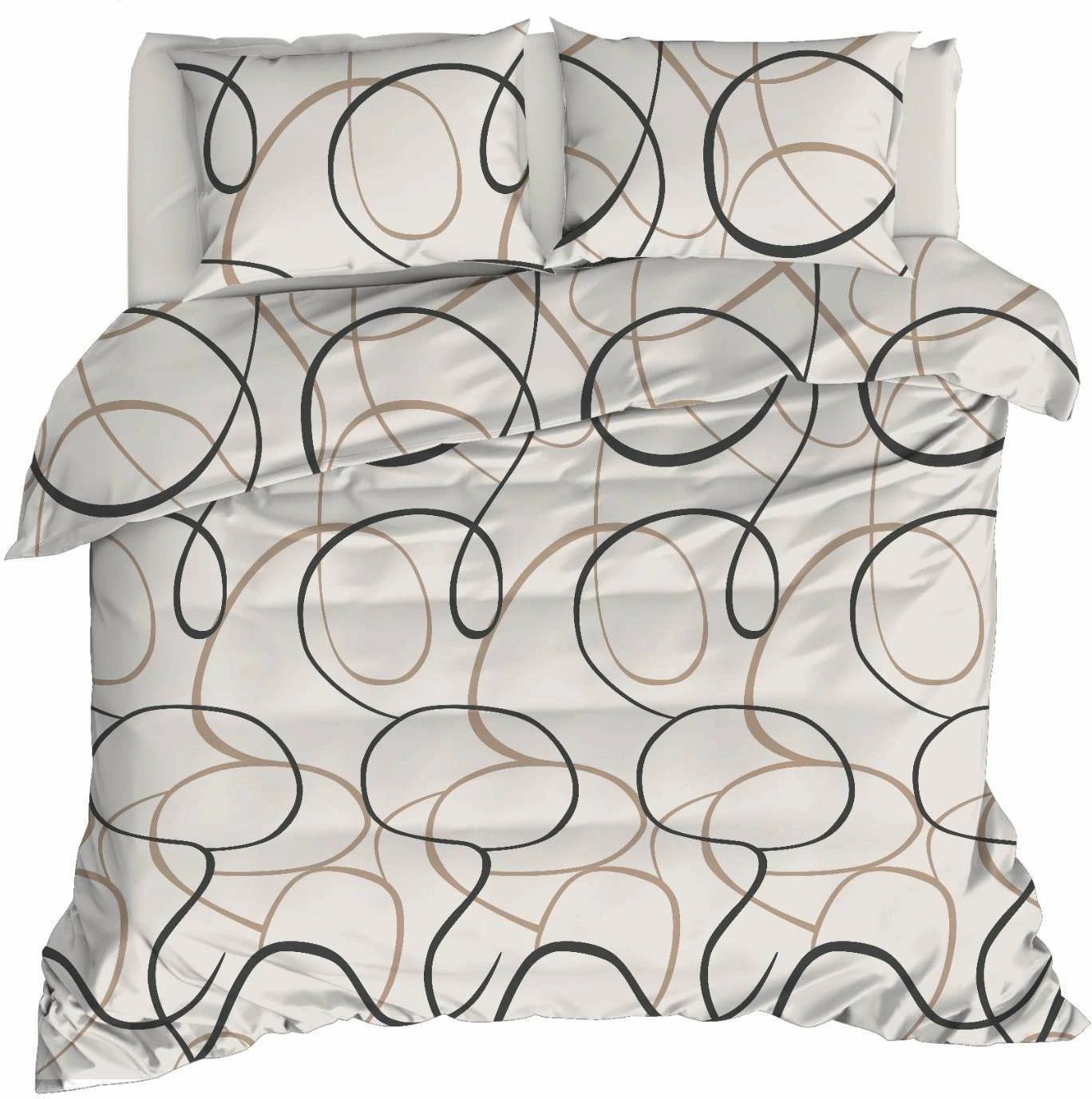 Set mbulesë krevati king, i qepur, LineRondom, krem, L'essentiel