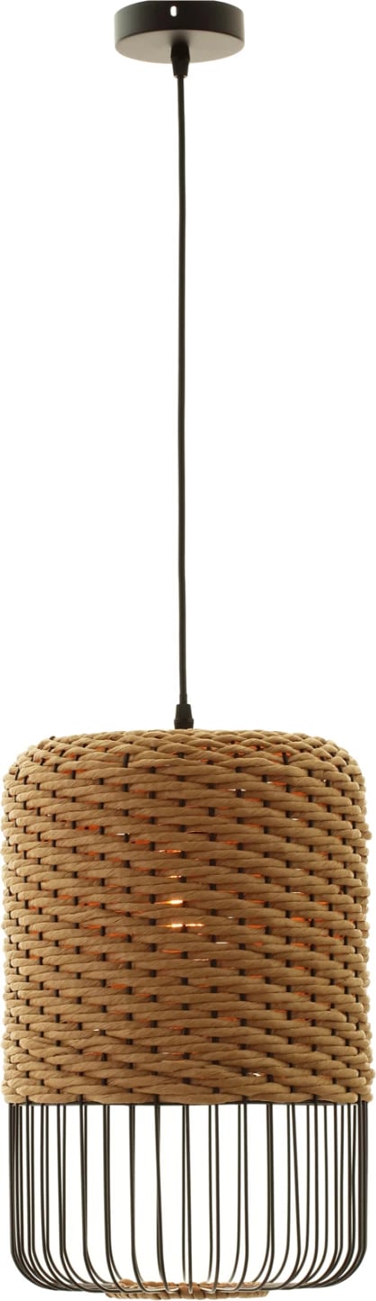 Llambë varëse tavani, FH4340, ngjyrë bezhë rëre, kornizë metalike e zezë, Φ26x40-120Hcm