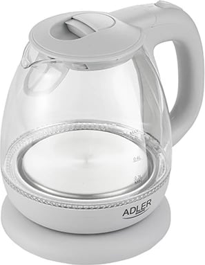 Zierëse uji elektrike Adler AD 1283, 1.0L, 1100W, qelq, LED blu, gri