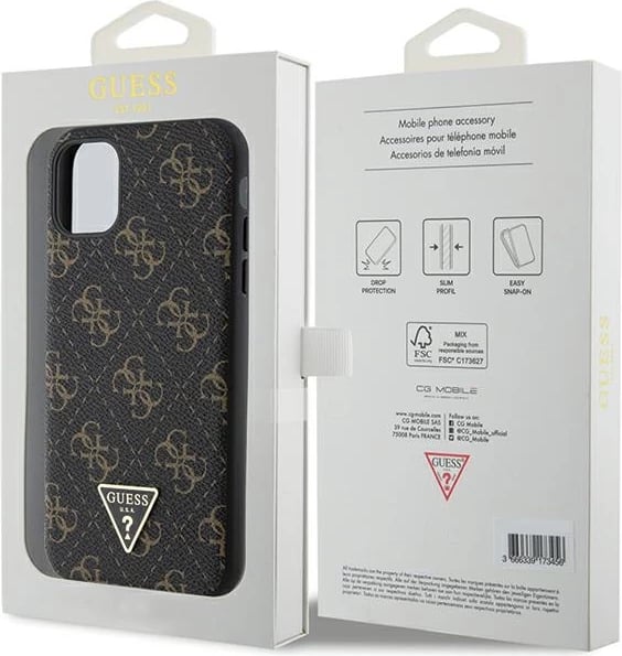 Mbështjellës Guess 4G Triangle Metal Logo për iPhone 11 / XR, i zi Mbështjellës Guess 4G Triangle Metal Logo për iPhone 11 / XR, i zi