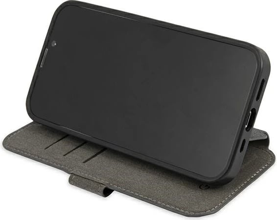 Mbështjellës, Guess, GUBKP13X4GDGR 4G Stripe Book për iPhone 13 Pro Max 6.7", me kapak dhe portofol, gri