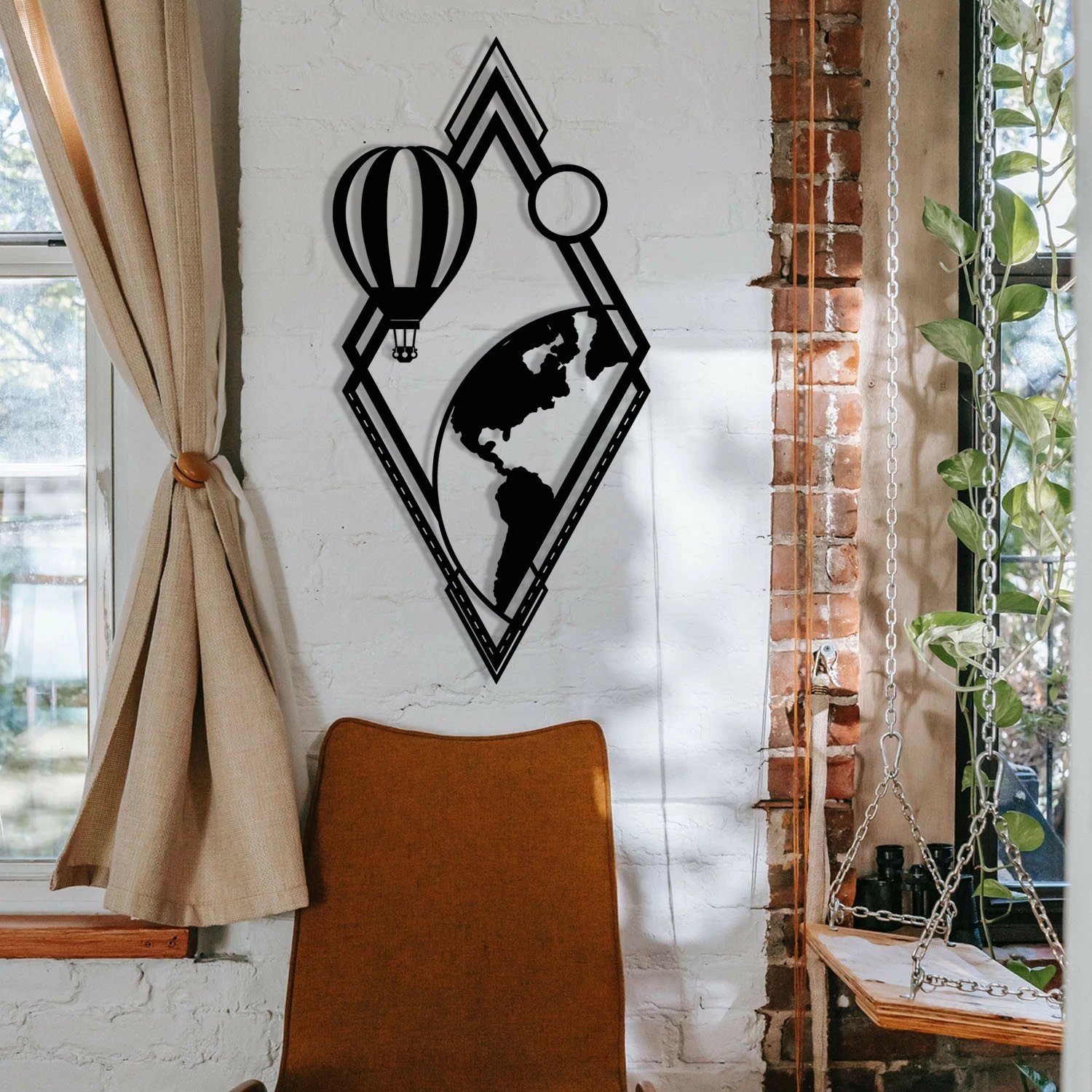 Aksesor dekorativ metalik për mur Wallity, Balon