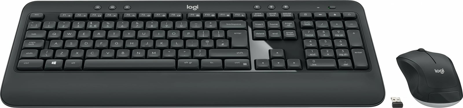 Set tastierë dhe maus Logitech MK540 ADV wireless, full-size, USB, i zi