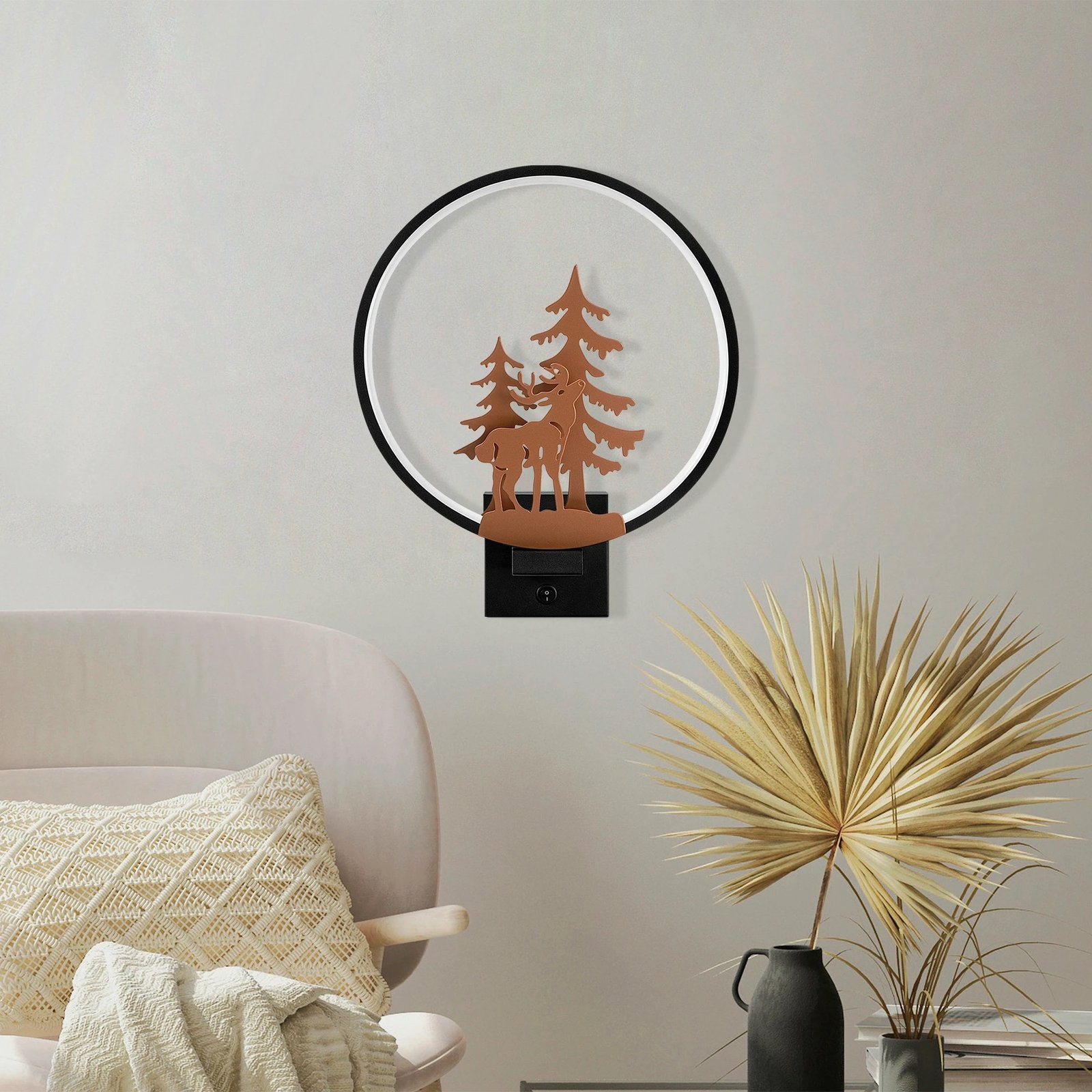 Llambë muri dekorative Opviq, XMAS24, e zezë dhe bakri