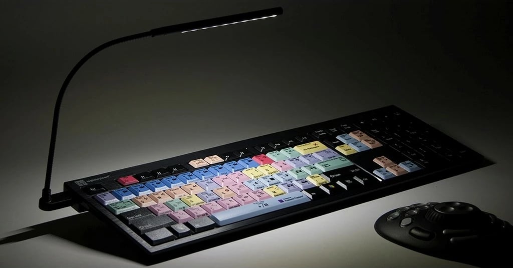 Tastierë LogicKeyboard Adobe Premiere Pro CC UK PC, e zezë, taste të ngjyrosura