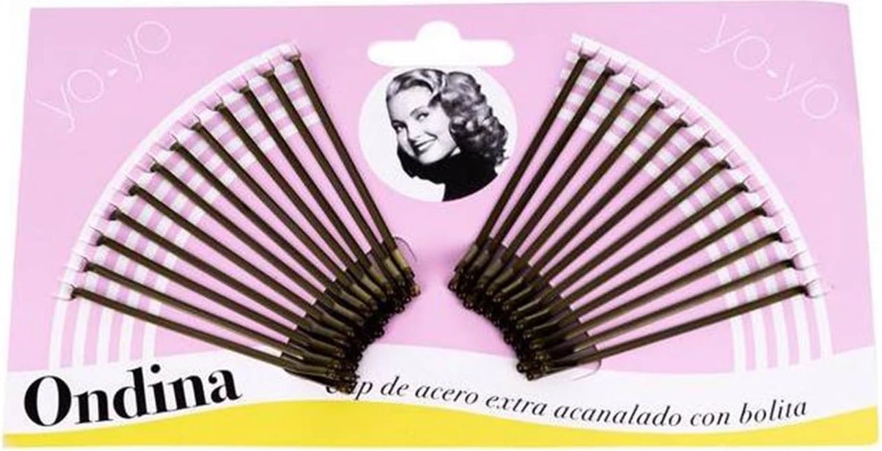 Kapëse flokësh Eurostil Ondina bronz, 12 copë