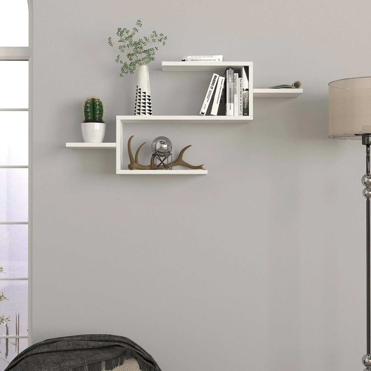 Raft librash Hanah Home, Twist, i bardhë