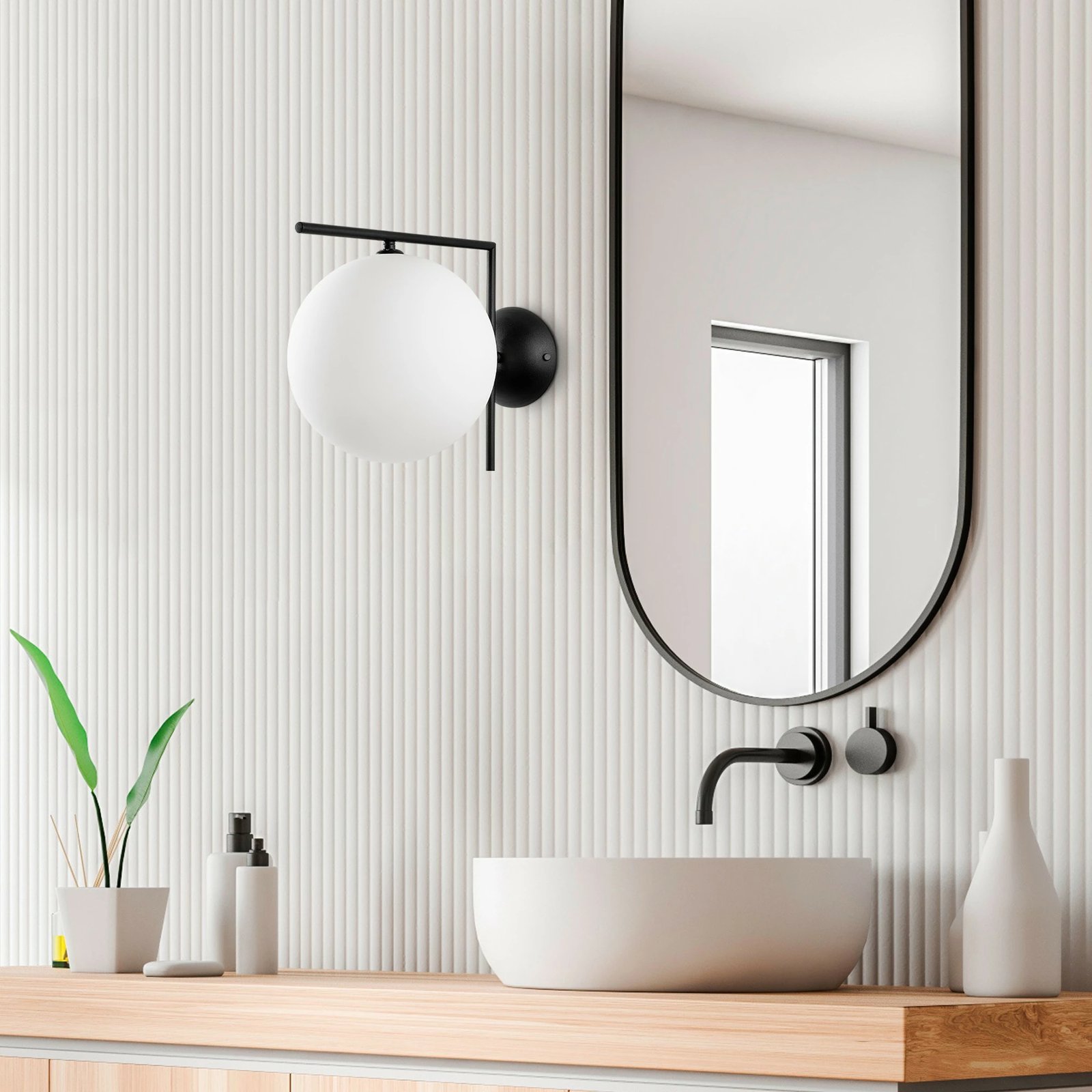 Llambë muri Opviq, Luminar, ngjyrë e zezë, 25x43x30cm