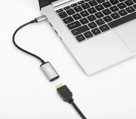 Kabllo USB-C në HDMI Manhattan, 4K@60Hz, 15cm, E zezë