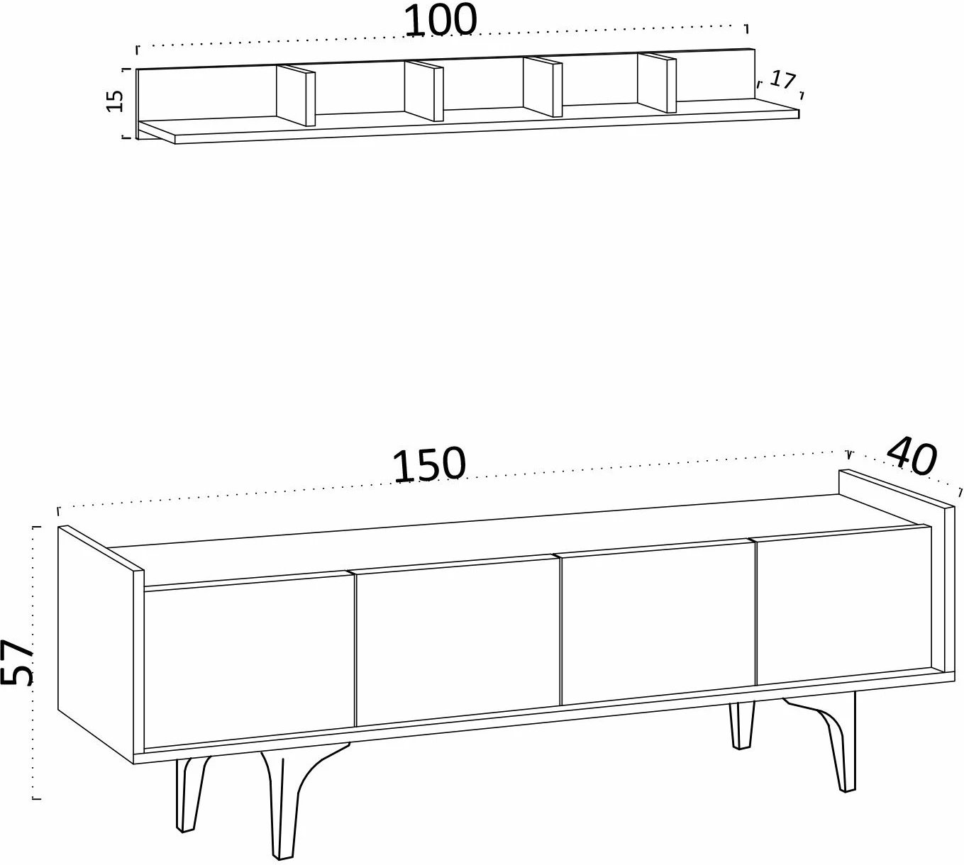 Njësi TV Hanah Home, Cursa, ngjyrë lisi safir