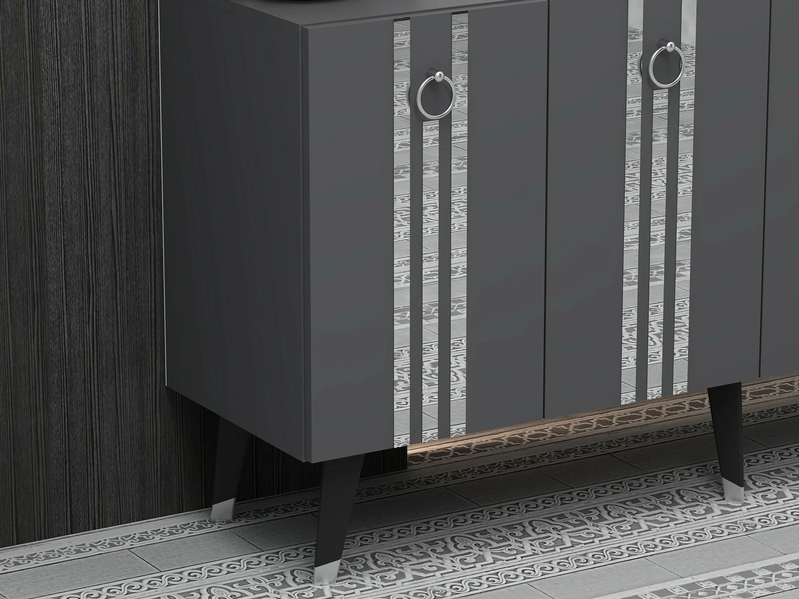 Konsolë Hanah Home, Isil, antracit, argjendtë