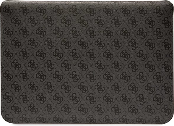 Mbështjellës laptopi Guess 4G Stripe Metal Logo, deri 14", Eco-leather, i zi