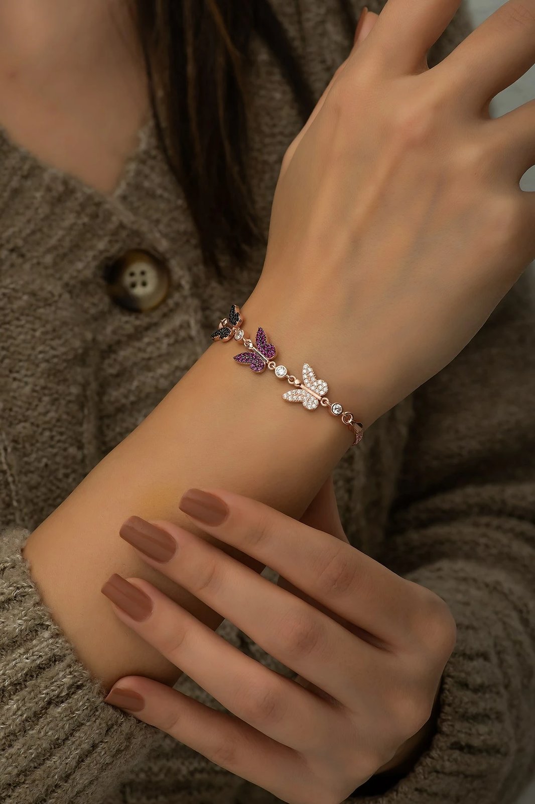 Byzylyk argjendi Jumeon, NRZ113577, ngjyrë rozë e artë, fuchsia, e zezë