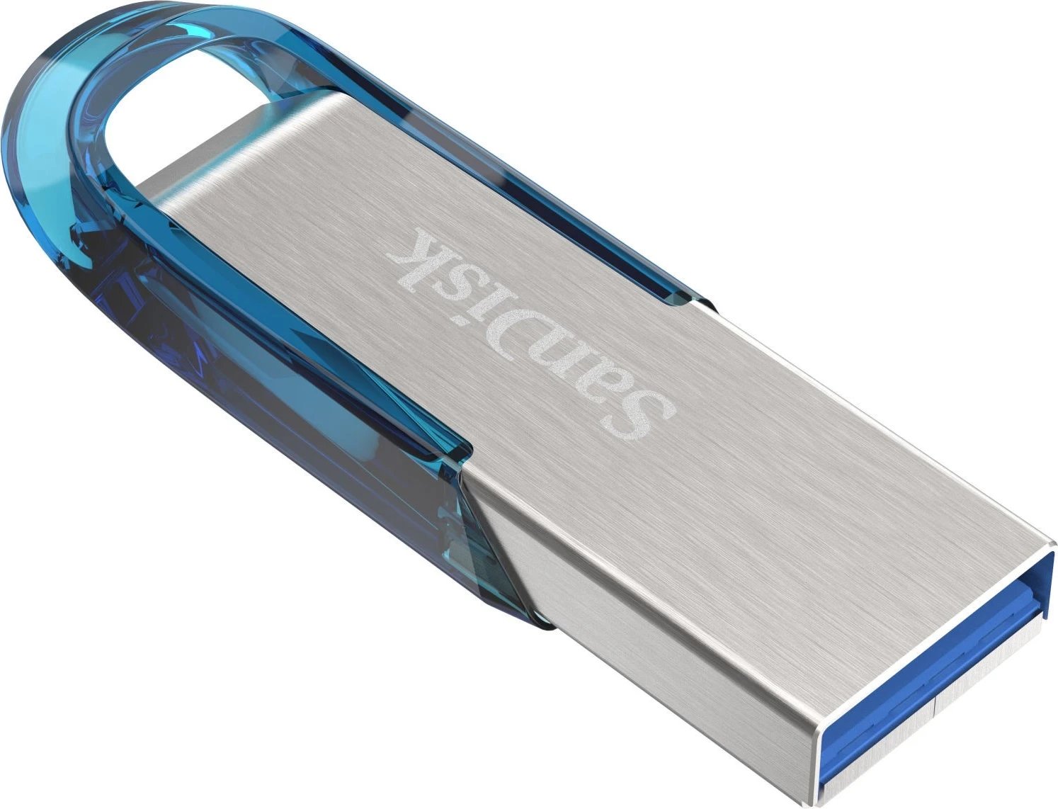 USB SanDisk Ultra Flair, 64GB, USB 3.0, 150 MB/s, argjend/ e kaltër