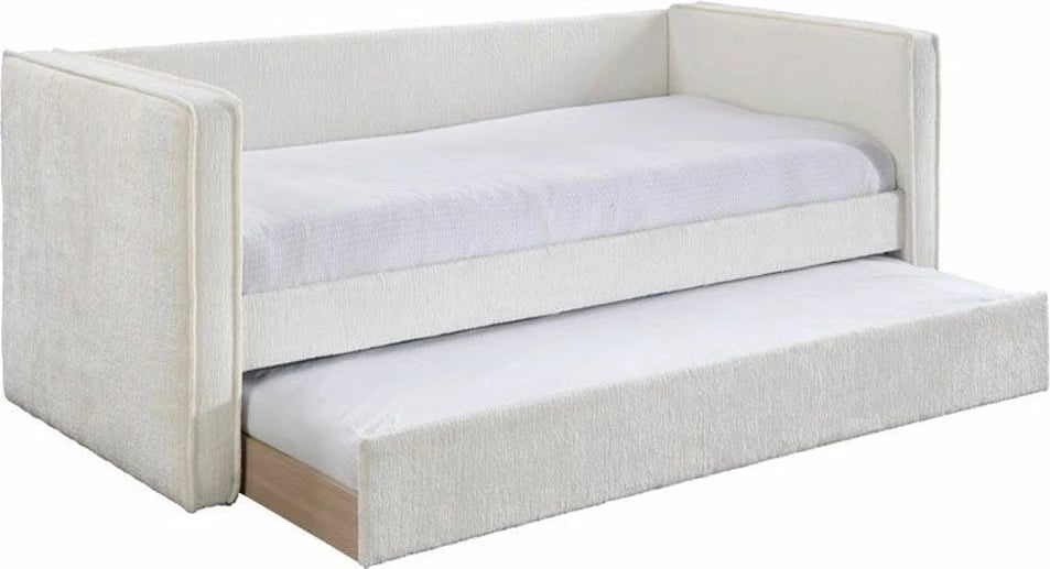 Krevati divan Calmo, për dyshek 90x190cm, krem, 222x99x84.2