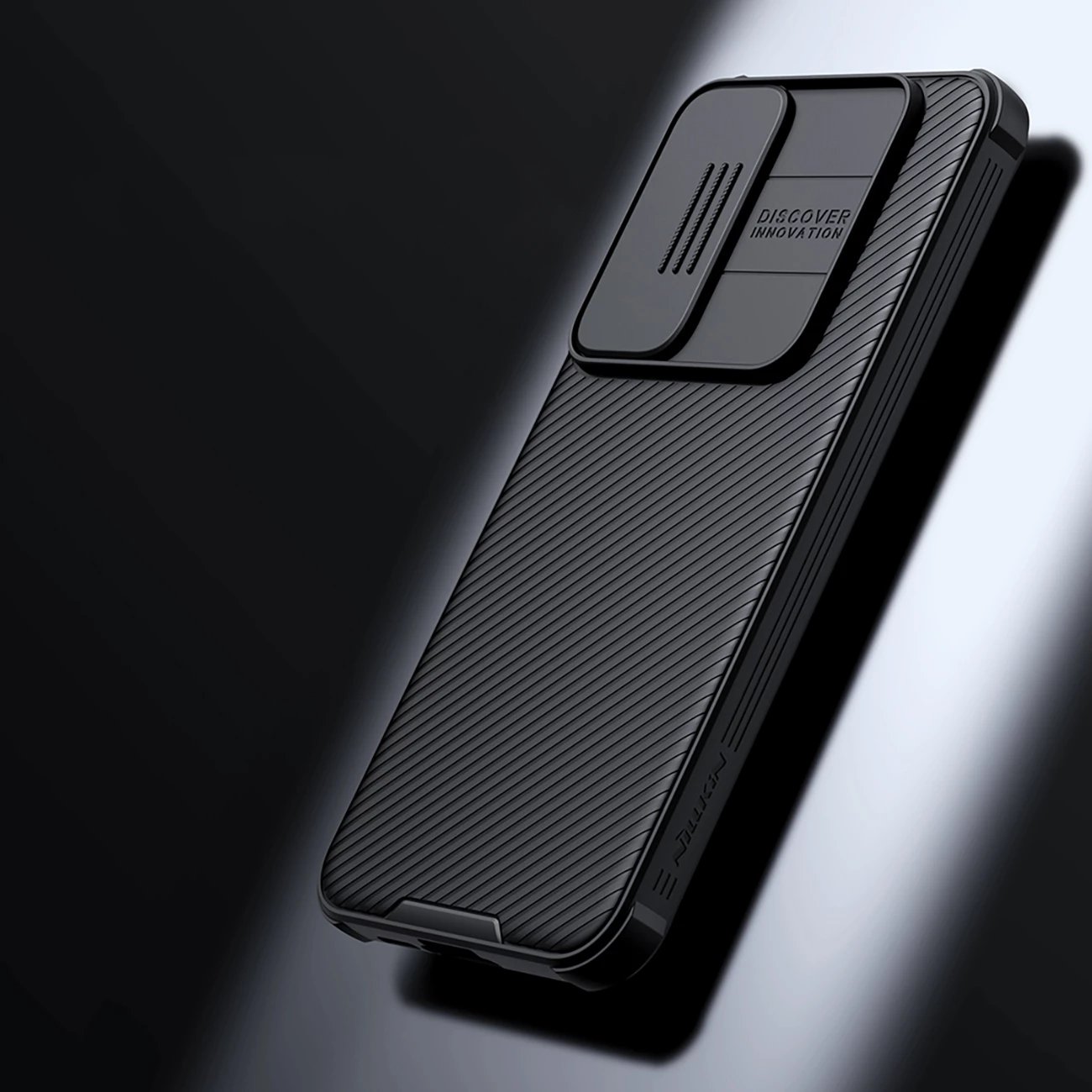 Mbështjellës Nillkin CamShield Pro për Samsung Galaxy A55, me mbulesë kamere, zi