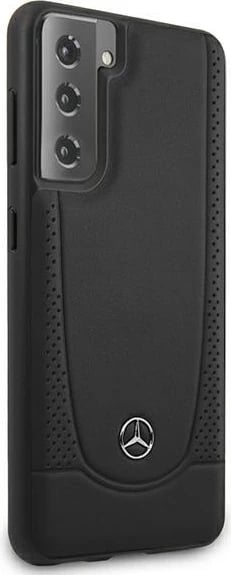 Mbështjellës Mercedes MEHCS21SARMBK Urban Line për Samsung Galaxy S21, lëkurë, i zi