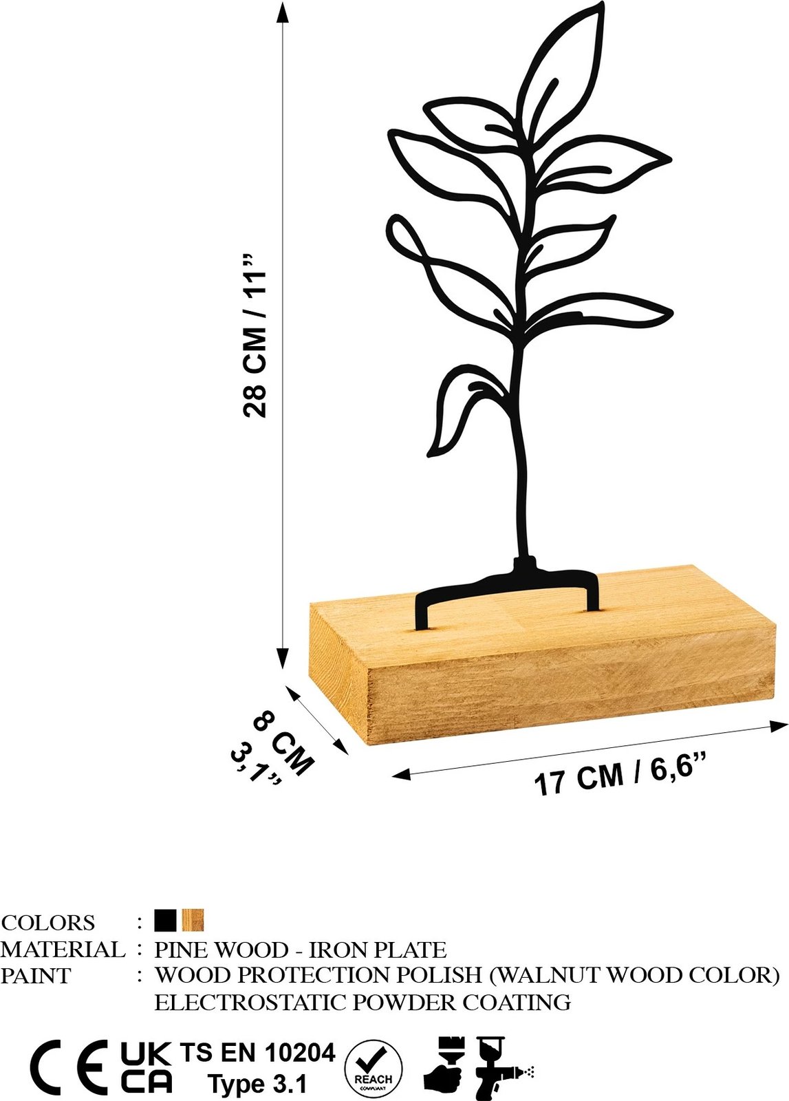 Objekt dekorativ Aberto Design, fidan, i zi