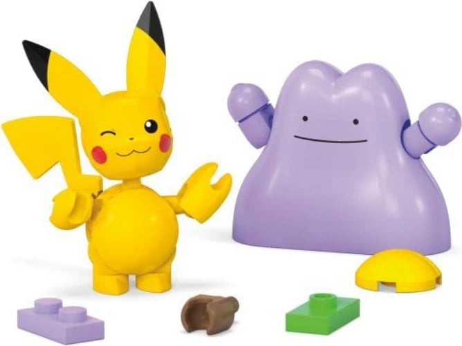 Set lodrash ndërtimi Mega Bloks Pokemon HXP11/JCT43, 42 pjesë, Pikachu dhe Ditto