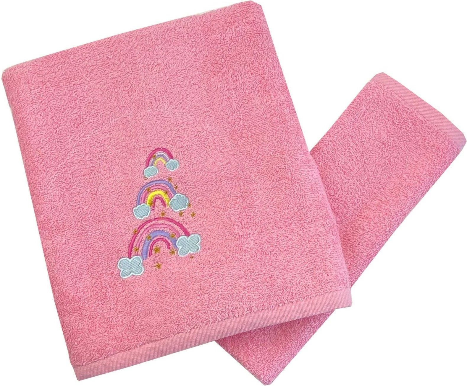 Set peshqirësh për fëmijë ASTRON-HOME ITALY Rainbow Cloud, 100% pambuk, 480gsm, Rozë